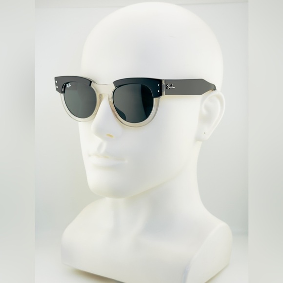 Ray-Ban Mega Hawkeye Sunglasses RB0298S black Transparent Frame Gray Lenses - Picture 2 of 14